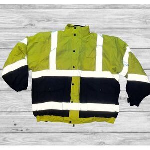 UTILITY PRO WEAR MEN SZ XXL HIGH VIZ REFLECTIVE FULL ZIP INSULATED WORK JACKET